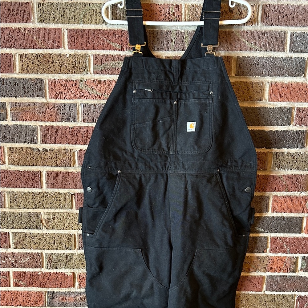 Carhartt Women’s Relaxed fit Black Insulated Overalls with Pockets